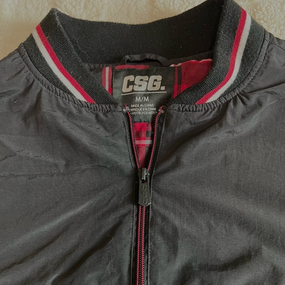 CSG Champs Sporting Goods Black And Red Bomber Jacket Size Mens Medium - Picture 6 of 8